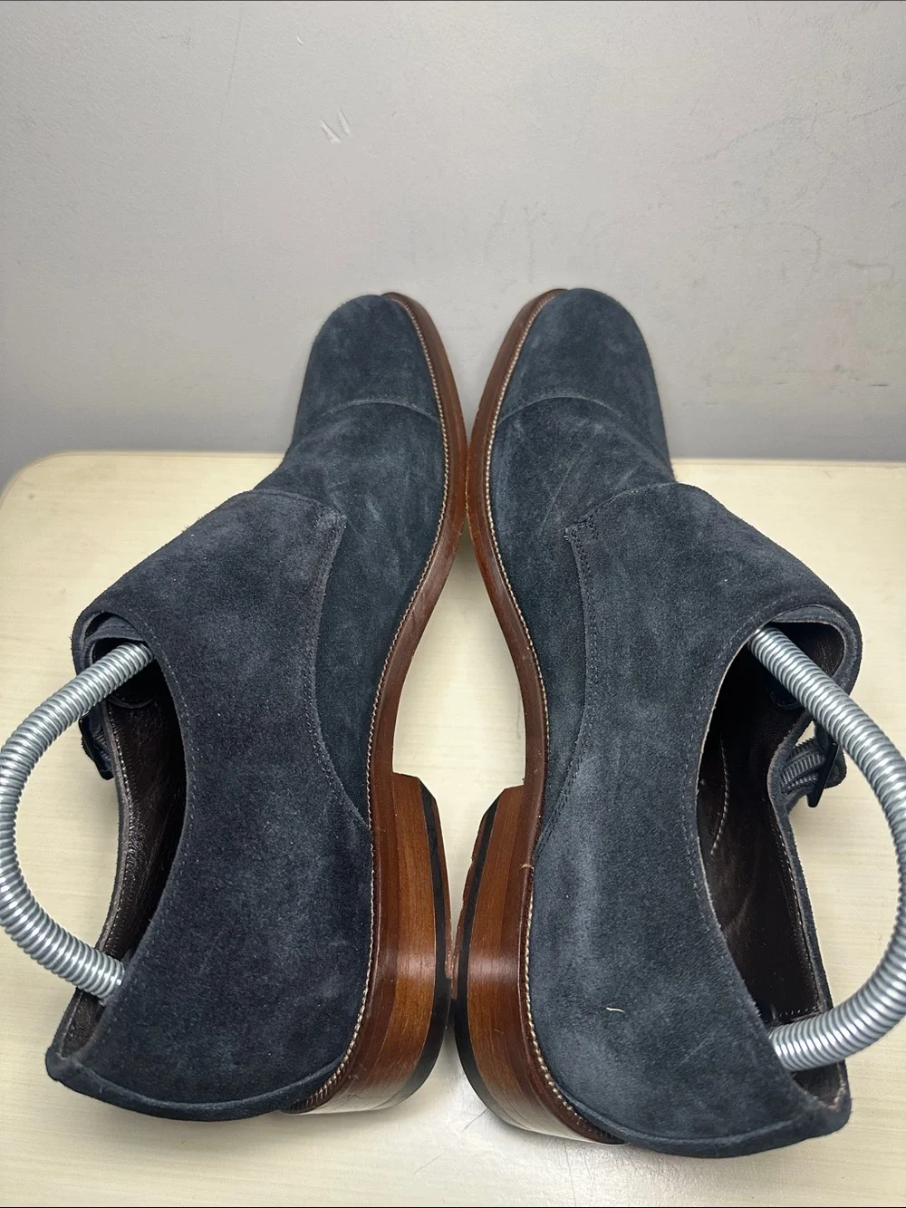 To Boot New York Adam Derrick Double Monk Strap navy Suede Dress Shoes